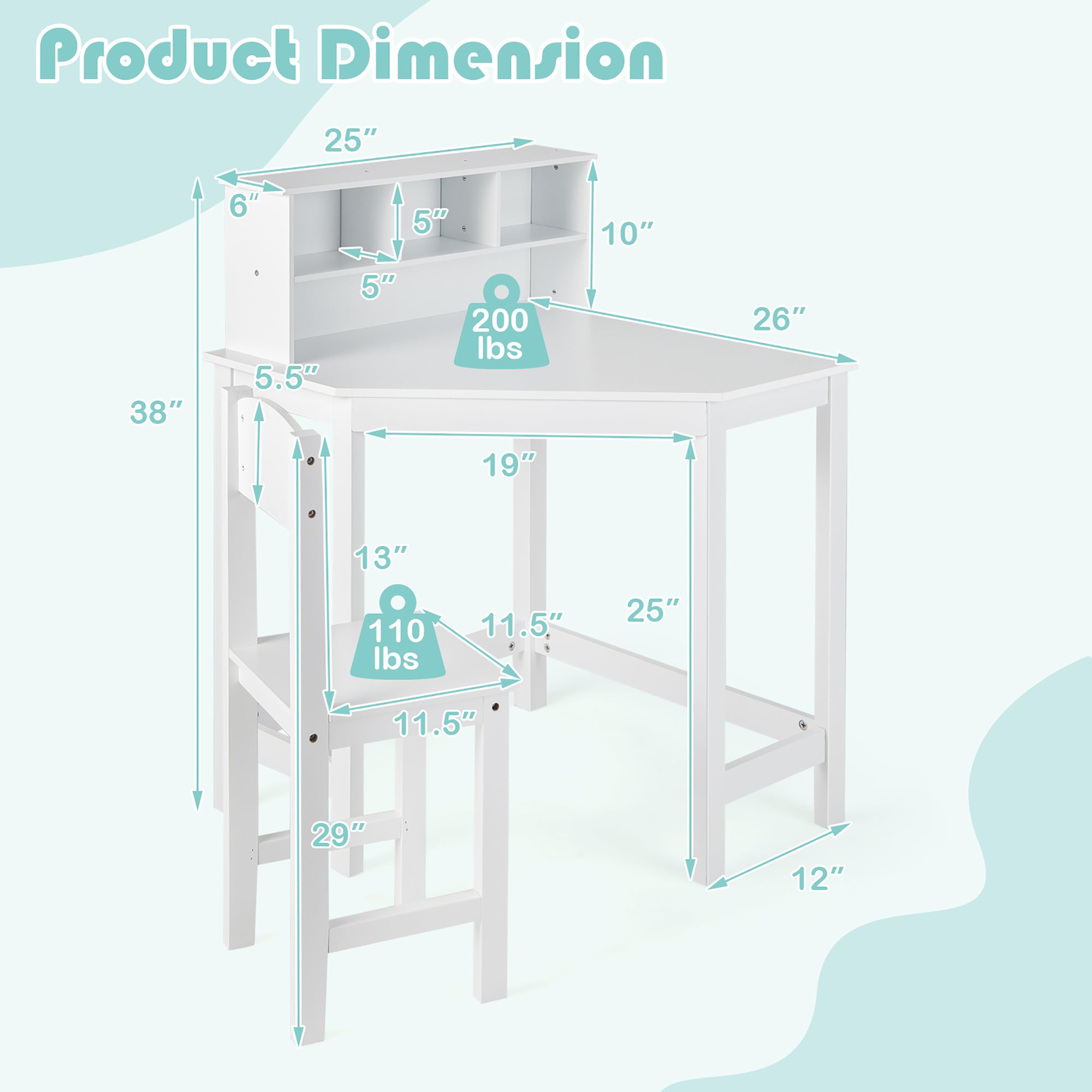 Kids Corner Desk & Chair Set